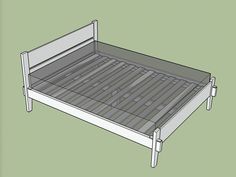 the bed frame is made up and ready to be placed on top of each other