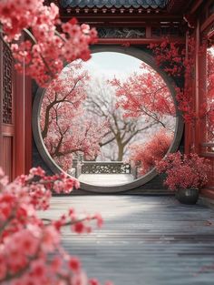 Chinese Garden Aesthetic, Chinese Garden Landscape, Lotus Artwork, Cherry Blossom Pictures, Chinese Picture, Chinese Flowers, Chinese Wallpaper, Japanese Style House, Chinese Temple