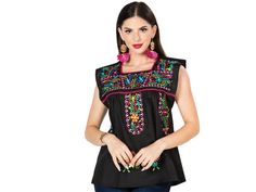 Blusa tradicional bordadaHecho en Mexico por nuestros artesanosNo Incluye AccesoriosColor de bordado puede varear en tonos y diseno_______Classic Mexican Design BlouseMade in Mexico by our ArtesanosDoes not include AccessoriesEmbroidery/Thread color may varyNo two tops are the same Mexican Party Outfit, Mexican Top, Handmade Blouse, Father Son Shirts, Mexican Blouse, Design Blouse, Mexican Designs, Mexican Party, Traditional Mexican