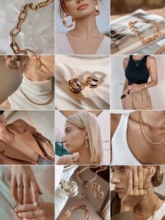 a collage of photos showing different types of jewelry