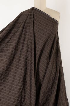 Rich brown and taupe herringbone stripes with an all-over crinkle in a sassy deadstock from an LA designer. Mid-weight, opaque with a softly textured hand and gently crisp sculptural drape. Right for a shirt, top, tunic, dress, skirt, soft pant, kimono, men's, light jacket, or vest. poly/lycra 40" Eco Fabric, Soft Pants, Solid & Striped, Pant Shirt, Light Jacket, Coat Dress, Shirt Top, Autumn Summer, Tunic Dress