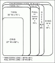 the california king size twin bed is shown in this drawing, with measurements for each mattress