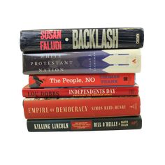 five books stacked on top of each other with the title backlash written above them