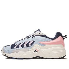 (WMNS) FILA Retro Shoe Blue Pink F12W031110FIS (SNKR) Fila Retro, Marathon Running Shoes, Retro Shoes, Marathon Running, Running Shoes Sneakers, Blue Shoes, Stylish Sneakers, Air Max Sneakers, Perfect Pair