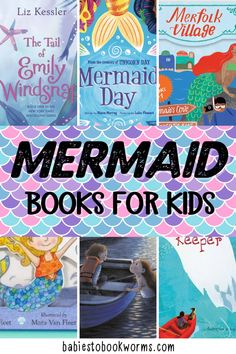 mermaid books for kids with the title overlay that reads mermaid books for kids,