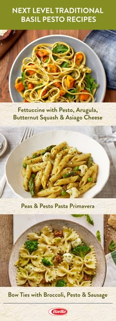 the menu for an italian restaurant with pasta and vegetables