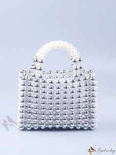 Bird in Bag - Faux Pearl Design Satchel Bag White Details, Beaded Crafts, Pearl Design, Satchel Bag, Bird In Bag, Bag Bag, Square Bag, Satchel Bags, Recycled Materials