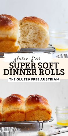 the gluten free super soft dinner rolls are ready to be eaten and served