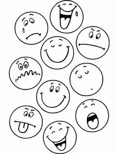 a bunch of smiley faces with different expressions