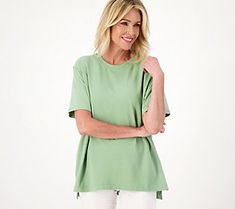 The comfy tee of your dreams, this oversized tunic style is your go-to pick for cozying up on the couch or sitting on the porch in the morning with a cup of coffee. From Cuddl Duds. Cozy Cotton Tops For Casual Gatherings, Oversized Comfortable Tops, Comfy Spring Tops, Comfy Solid Color Spring Tops, Comfy Oversized Everyday Tops, Comfy Oversized Tops For Everyday, Comfortable Oversized Tops For Everyday, Comfortable Oversized Everyday Tops, Cozy Spring Tops For Casual Gatherings