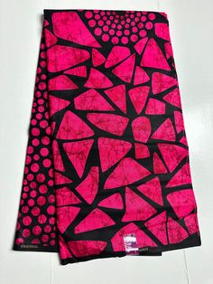 African  Ankara  Fabric  Per Yard or  6yards Material: 100% Cotton Print: Double - Sided Width:  46" Texture: Lightly Waxed Main colors:  Black, Pink FABRIC CUT: Purchase of  more than 1 yard,  will be cut as 1  continuous piece of fabric up to a maximum length of 6 yards.  MANUFACTURER's LABELS: All African fabric is sold with an adhesive Manufacturer label attached This timeless appeal & adorable, vibrant color African print fabric is perfect for making African Clothing, African Quilts, Upholstery, Home Décor, Unique Accessories and all types of Crafts and may have more colors than listed above Please be aware that  colors may appear slightly different due to your monitor's  settings. Ankara Fabric African Textiles Pink, African Quilts, African Ankara, Unique Accessories, African Print Fabric, Ankara Fabric, African Fabric, Pink Fabric, African Clothing