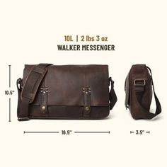 This premium full grain brown leather messenger bag is lightweight and handcrafted for a lifetime of business, luxury, adventure, and more. The clean silhouette says classic professional. The aged oak finish echos vintage men's style. And the adjustable strap and padded laptop sleeve offer function and ease. #mensbags #mensfashion Buffalo Jackson, Brown Leather Messenger Bag, Mens Rugged, Waxed Canvas Bag, Rugged Leather, Vintage Mens Fashion, Vintage Leather Bag, Briefcase For Men, Mens Leather Bag