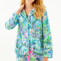 Brand New. Lilly's House. Give The Gift Of Lilly With This Woven, Button Down Pj Top. Garment-Washed Giftable Pajama Button Down Top With Piping Detail. Pj Cotton Lawn (100% Cotton). No Trades/Paypal.