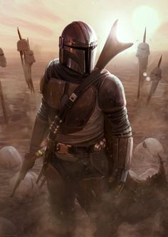 a star wars fan art featuring boba fett