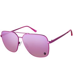 From Kurt Geiger London&#x2C; these sunglasses feature:Metal frameSquare shapePink flash lensNot Rx ableNon-PolarizedApprox. 61mm lens Imported. Modern Pink Mirrored Aviator Sunglasses, Pink Polarized Aviator Sunglasses, Modern Pink Aviator Sunglasses With Uv Protection, Pink Aviator Sunglasses With Uv Protection, Pink Aviator Sunglasses With Polarized Lenses, Modern Pink Anti-reflective Aviator Sunglasses, London Women, Sunglasses Summer, Sunglasses Women Aviators