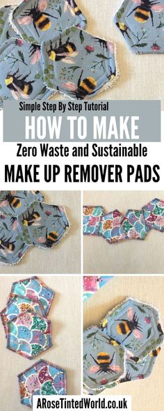 the instructions for how to make zero waste and removable pads