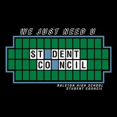 we just need u st bent concil logo on a black background with blue and green squares