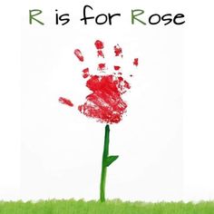 a handprinted flower with the words rise for rose on it