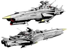 an image of two futuristic ships in the air