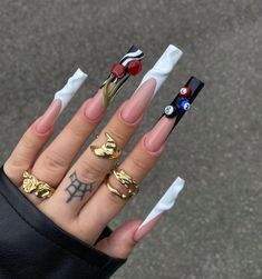 Y2k Nail Designs, Y2k Nail, Exotic Nails, Acrylic Nails Coffin Short