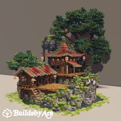 A minecraft japanese inspired home using mangrove wood! Available on my Patreon as a Tier 1 build. Minecraft Bamboo Builds, Japanese Minecraft Builds, Japanese Inspired Home, Minecraft Interior Design, Minecraft Farm