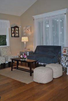 the living room is clean and ready for us to use in its new owner's home