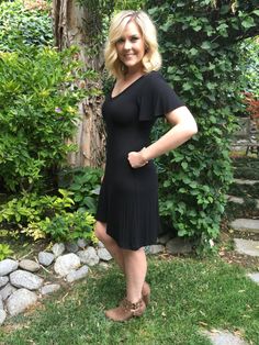 "Plus Size Dress, Black Dress, Dresses, Womens Plus Size Dress, Solid Black Dress, Plus Size Clothing Black, XS S M L XL 2X 3X, V Neck Dress, Short Sleeve, A Line. Plus Size Black Dress. Great dress, loose fitting with SLEEVES (you have been asking for sleeves)! XS 32\" Bust 32\" Waist 34\" from shoulder to hemline 361/2\" Small Bust 34\" Waist 36\" shoulder to hem 37 Medium Bust 36\" Waist 38\" shoulder to hem 37 1/2 Large Bust 38\" Waist 40\" shoulder to hem 38\" XL Bust 40\" Waist 42\" should Casual Black A-line Mini Dress, Casual Black Stretch Dress, Black Stretch Casual Dress, Black Plus Size Dress, Plus Size Black Dresses, Clothing Black, Black Xs, Large Bust, Dress Short