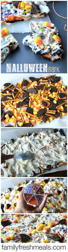 halloween party food with sprinkles and candy