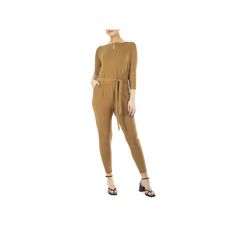 For a sleek evening look, reach for this women's Nina Leonard jumpsuit. Watch the product video here. Click on this WOMEN'S GUIDE to find the perfect fit and more!PRODUCT FEATURES Boatneck 3/4-length dolman sleeves Coordinating sash 2 side pockets Unlined FIT & SIZING 57-in. approximate length Slim cut from hip to ankle Elastic waistband Simulated pearl front-button closure FABRIC & CARE Polyester, spandex Machine wash Imported Size: X Large. Color: Lt Brown. Gender: female. Age Group: adult. Pa Brown Jumpsuits And Rompers For Fall, Evening Look, Product Video, Dolman Sleeve, Boat Neck, Polyester Spandex, Fabric Care, Gender Female, Product Features