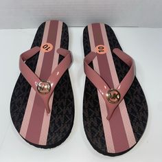 Nwt Michael Kors Flip Flop For Women Without Box Various Sizes New See Photos Flip Flops Michael Kors, Michael Kors Slides, Camel Sandals, Glitter Flip Flops, Gold Flip Flops, Michael Kors Wedges, Michael Kors Sandals, Black Flip Flops, T Strap Heels