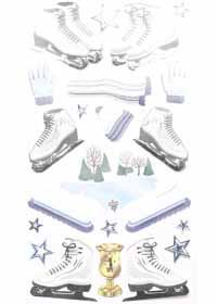 an assortment of sports related items displayed on a white background