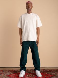 Our new Corduroy Pants, designed with a relaxed fit throughout. Made from our thick corduroy material. Model is 6'0 wearing a 32 Made From 100% Cotton Please see last slide for full size chart Check out our other listings for more colors and other streetwear styles. For news and product updates give us a follow on instagram at brandonthorne.us. Wide Leg Corduroy Pants, Green Corduroy Pants, Streetwear Styles, Corduroy Material, Knee Pants, Green Corduroy, Pants Green, Follow On Instagram, Midnight Black