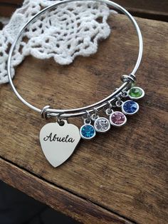 Check out this item in my Etsy shop https://www.etsy.com/listing/683616748/gift-for-abuela-abuela-gift-gift-for Hypoallergenic Bangle Jewelry For Birthday, Personalized Metal Jewelry For Birthday Gift, Personalized Hypoallergenic Stainless Steel Jewelry, Hypoallergenic Stainless Steel Jewelry For Personalized Gifts, Silver Hand Stamped Bangle As A Gift, Engraved Metal Bangle For Gift, Engraved Metal Bangle As Gift, Engraved Metal Bangle Gift, Nickel Free Stainless Steel Jewelry For Birthday Gift