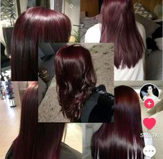 Red Hair Streaks, Black And Red Hair, Pelo Color Vino, Black Cherry Hair, Hair Color Red, Red Hair With Highlights