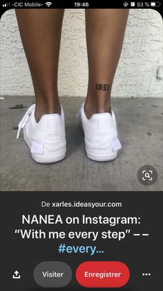 someone has their foot tattooed with the name nanna on instagram, and it's very easy to read