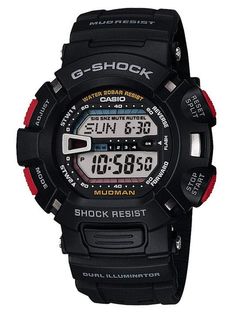 Casio G-Shock G9000-1V Mudman Super Illuminator Black Mens Watch - Shop at Altivo.com G Shock Mudman, Casio Protrek, G Shock Men, Mens Digital Watches, Digital Sports Watches, Mens Sport Watches, Mens Watches Black, G Shock Watches, Casio G Shock