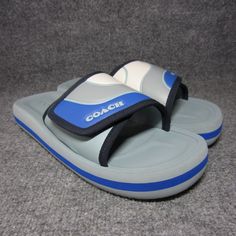 Coach Sport Slides Men's Sandals Size 11 Gray Blue New Without Box. We Always Carefully Package And Ship Asap. Reach Out With Any Questions! Make Sure To Follow Us. We List New Inventory Daily And Offer Bundle Pricing. Casual Gray Slip-on Sport Sandals, Gray Non-slip Slip-on Slides, Sporty Gray Sport Sandals With Cushioned Footbed, Sporty Gray Sandals With Cushioned Footbed, Gray Slip-on Sports Slides, Gray Non-slip Round Toe Sport Sandals, Sporty Gray Slip-on Slides, Comfortable Gray Sport Sandals, Casual Blue Flip Flops For Outdoor