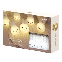 an assortment of bunny shaped lights in a box