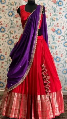 Lehenga Saree Design, Simple Lehenga, Half Saree Lehenga, Long Gown Design, Wedding Lehenga Designs, Simple Frocks, Lehenga Designs Simple, Half Saree Designs, Long Dress Design