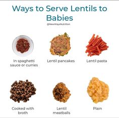 seven ways to serve lentils to babies and toddlers with instructions for how to use them