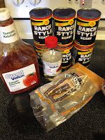 the ingredients are on the kitchen counter ready to be cooked