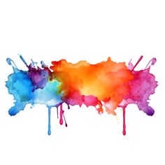 colorful paint splattered on white background