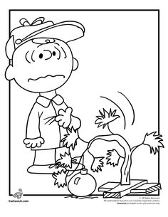 a coloring page with a cartoon character in the background