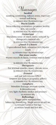 Menu Example, Massage Therapy Quotes, Massage Ideas, Pinterest Lifestyle, Massage Therapy Rooms, Mobile Massage