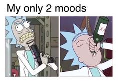 two cartoon pictures with one saying, my only 2 mods and the other saying