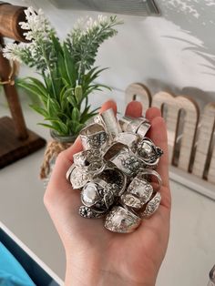 RECEIVE A MYSTERY SPOON RING, handmade from Sterling Silver! You will receive a random style hand-picked by me!✨ **Traveling with your Spoon jewelry? We've got you covered! 😉 Check out our adorable new compact jewelry boxes, perfect for keeping your precious pieces safe on the go. What’s better? They can be customized! ✨ We have two options: https://spoonjewelrybyemily.com/products/customized-portable-travel-mini-jewelry-box https://spoonjewelrybyemily.com/products/she-is-more-precious-than-rubies-customized-portable-travel-mini-jewelry-box Handmade Artsy Rings As Gifts, Handmade Artsy Rings For Gift, Artisan Ring With Stamped Detail As Gift, Vintage Silver Jewelry For Gift Making, Artisan Stamped Rings As Gifts, Unique Stamped Rings As Gift, Unique Stamped Rings For Gifts, Unique Hand Stamped Ring As Gift, Unique Hand Stamped Rings As A Gift