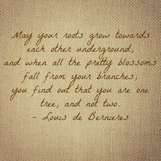 a poem written in brown ink on a piece of paper with the words may your nots go towards each other underground and when all the pretty blossoms fall from