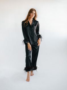 Black – BON VIVIANN Silk Pjs, Pj Sets, Black Silk, Evening Wear, Elastic Band, Women's Intimates