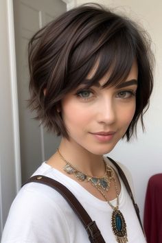 27+ Cute Short Hairstyles for Women 23 Long "bixie" Haircut, Short Hair Styles Brunette, Teen Pixie Cut, Short Hair Cuts For Fine Hair For Women, Short Hair Styles Over 40 For Women, Pixy Bob, Short Hairstyle Women Pixie, Short Messy Haircuts For Women, Chin Length Hair Round Face