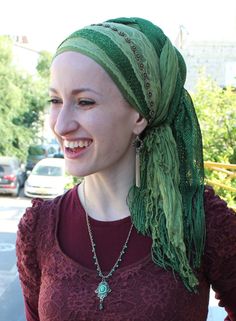 wrapunzel andgrea grinberg Veiling Styles, Pagan Veiling, Waterfall Twist, Hair Covers, Wrap Tutorial, Braided Bun Hairstyles, Olive Grove